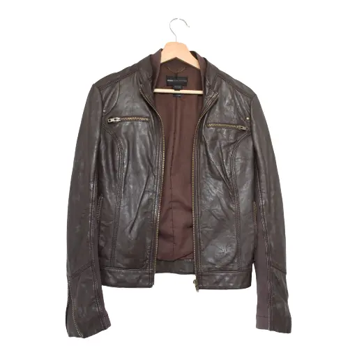 Veste en cuir Mango