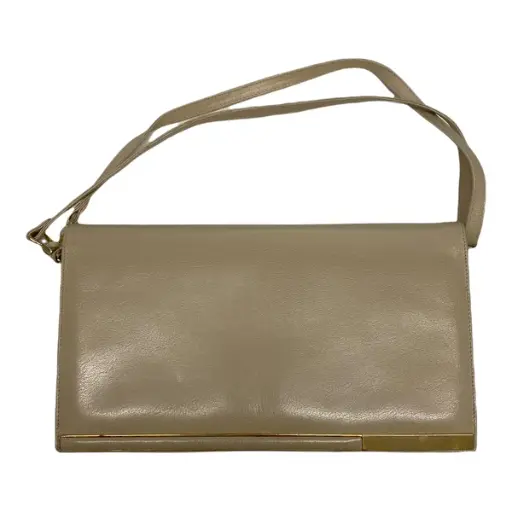 Pochette en cuir crème